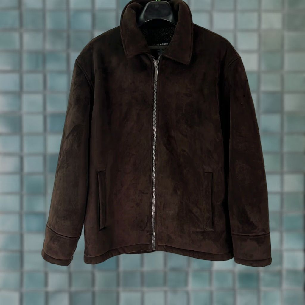Vintage John Henry Mens Bomber Jacket Long Sleeve Zipper Brown Winter Size M Casual Coat Size US M / EU 48-50 / 2 - 1 Thumbnail