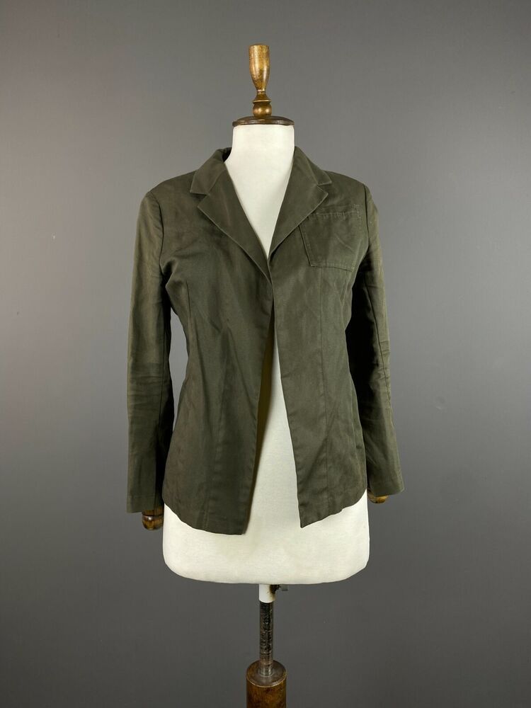 image of Vintage Yohji Yamamoto Blazer Jacket in Khaki, Women's (Size XS)