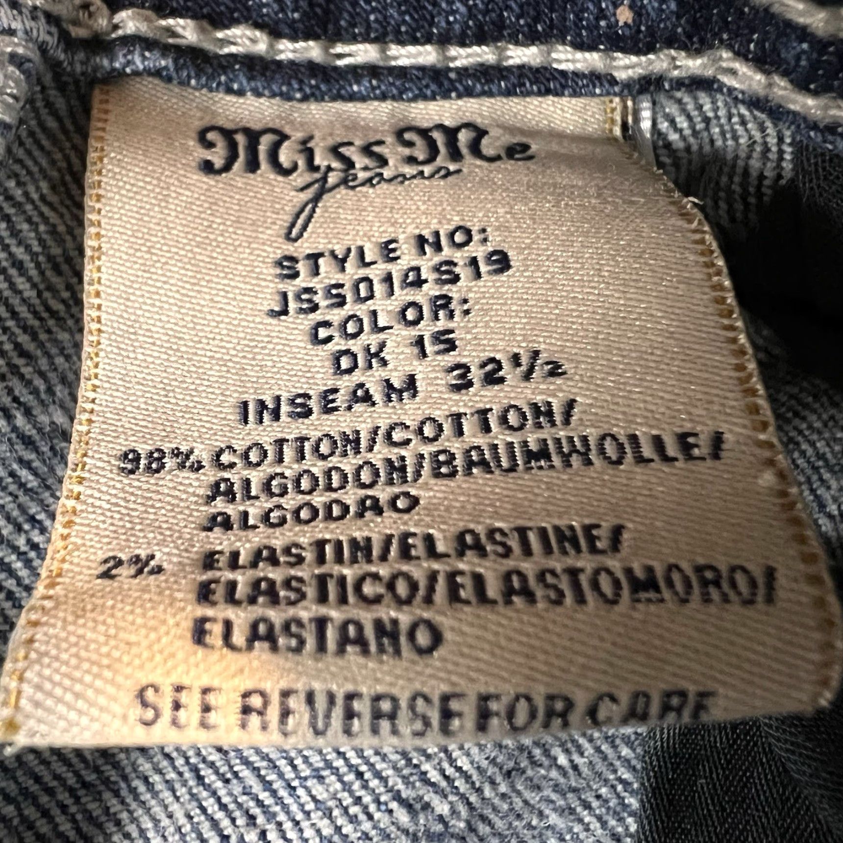 Miss Me Miss Me Jeans Women’s Slim Skinny Denim 5-Pocket Buckle Button Zip Blue Patch Rhinestone Embroidered Details 28x31 Vintage? No Size 27" / US 4 / IT 40 - 5 Thumbnail