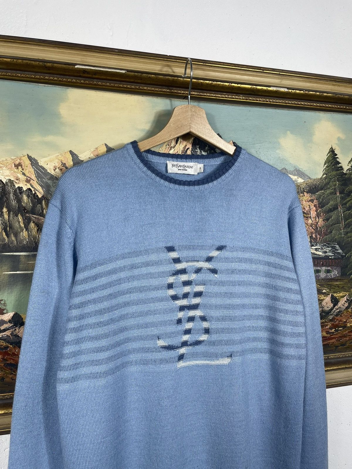 Vintage × Yves Saint Laurent YSL 00s Retro Jumper Pull Knitwear Luxury High End Designer Size S / US 4 / IT 40 - 4 Thumbnail