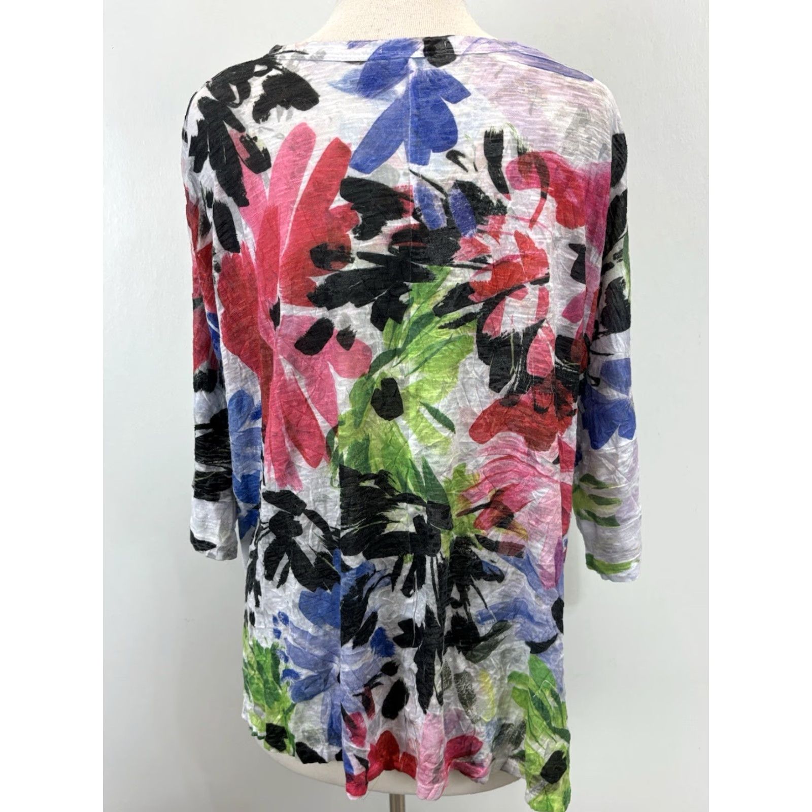 Vintage Jess & Jane Floral Friendship Tunic Top Sz Large Women’s Made USA Crinkle Size L / US 10 / IT 46 - 3 Thumbnail