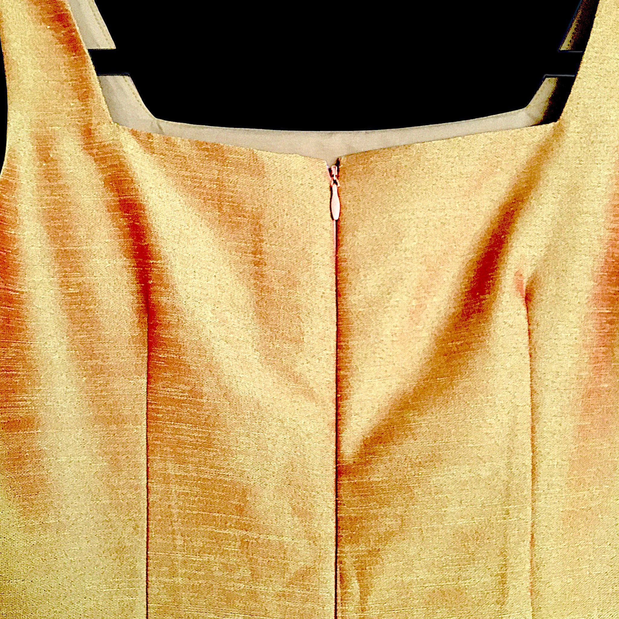 Vintage Vintage Silk Shantung Dress – Retro 1960s Design, Sheath Fit Size M / US 6-8 / IT 42-44 - 8 Thumbnail