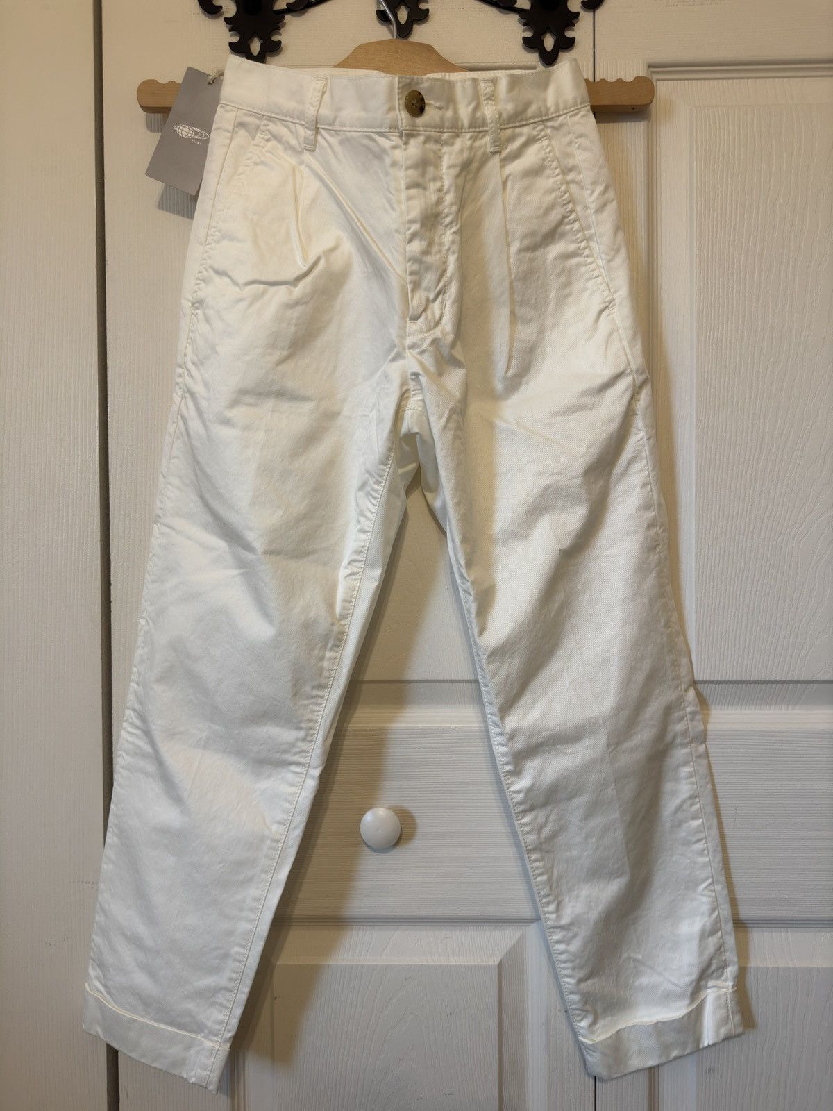 Beams Plus Beams Plus 1 Pleat 80/3 White Twill Pants | Grailed