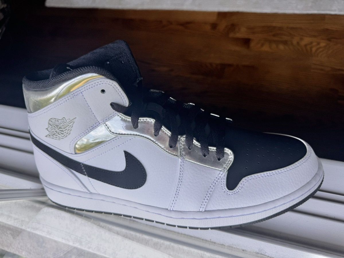 Jordan Brand 13 Jordan 1 Mid Alternate Think 1 Silver White Black Panda Size US 13 / EU 46 - 3 Thumbnail