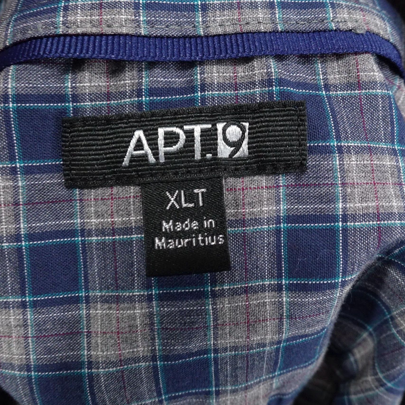 Apt. 9 APT.9 Shirt Mens XLT Blue Plaid Long Sleeve Button Front Cotton Tall Casual Size US XL / EU 56 / 4 - 6 Thumbnail