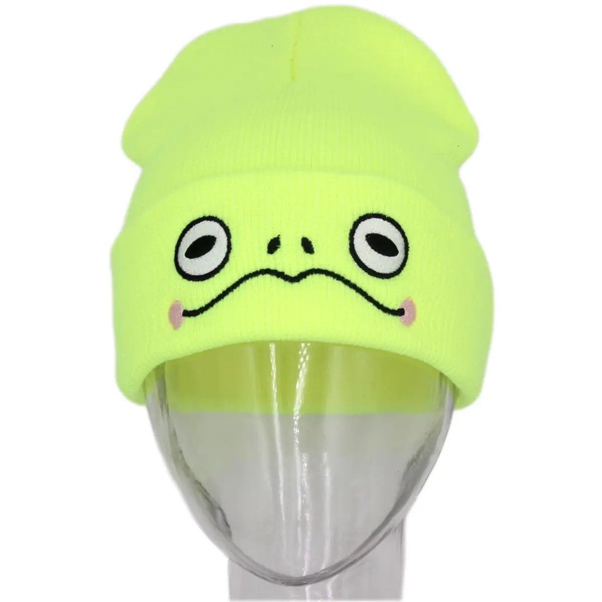 Other Sad Green Frog Knitted Hats Embroidery Size ONE SIZE - 1 Thumbnail
