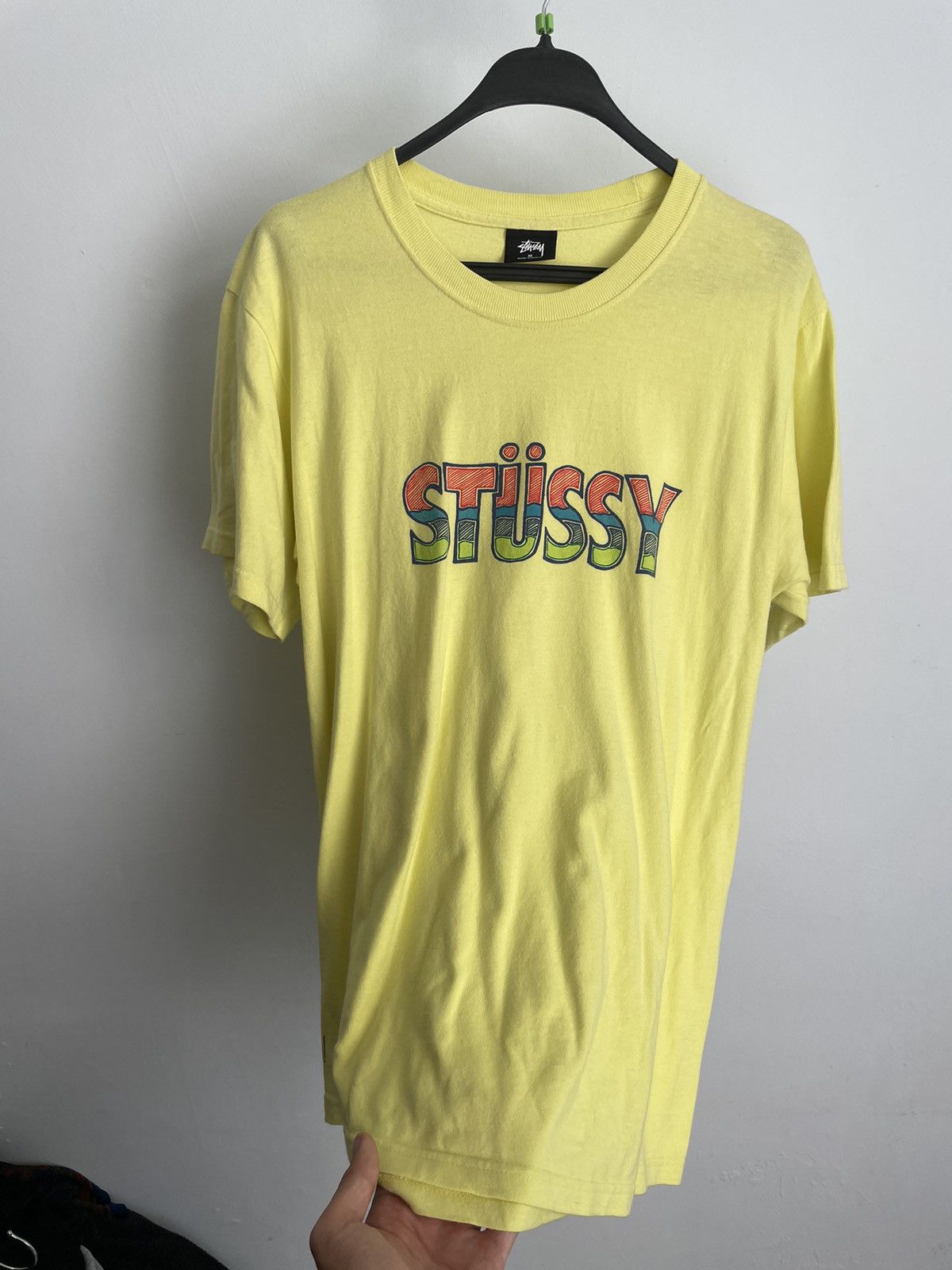 Stussy Stussy t-shirt big logo yellow vintage Size US M / EU 48-50 / 2 - 2 Thumbnail