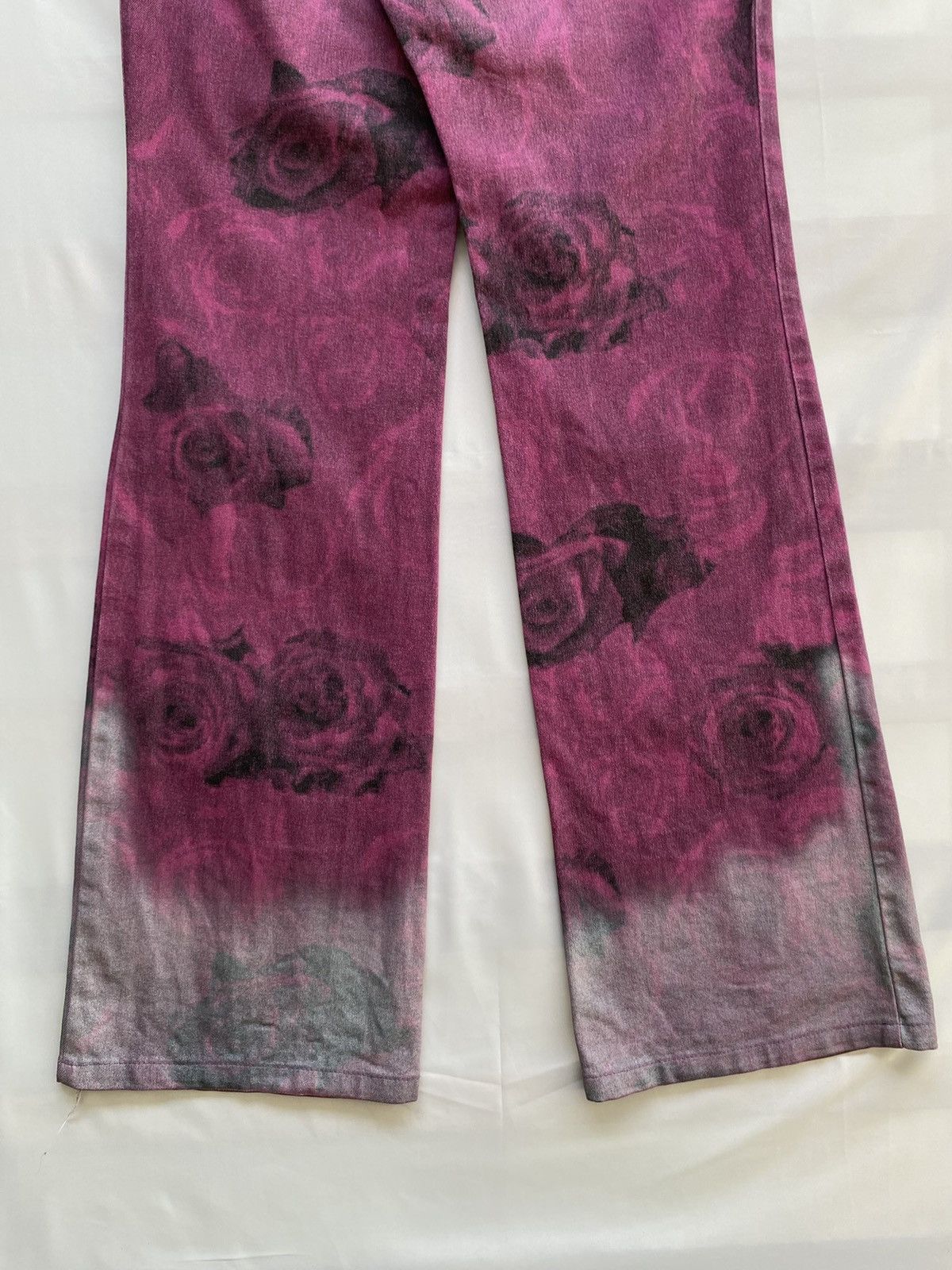 Just Cavalli Vintage JustCavalli Nocturnal Rose Blossom Bootcut Pants Size US 32 / EU 48 - 9 Thumbnail