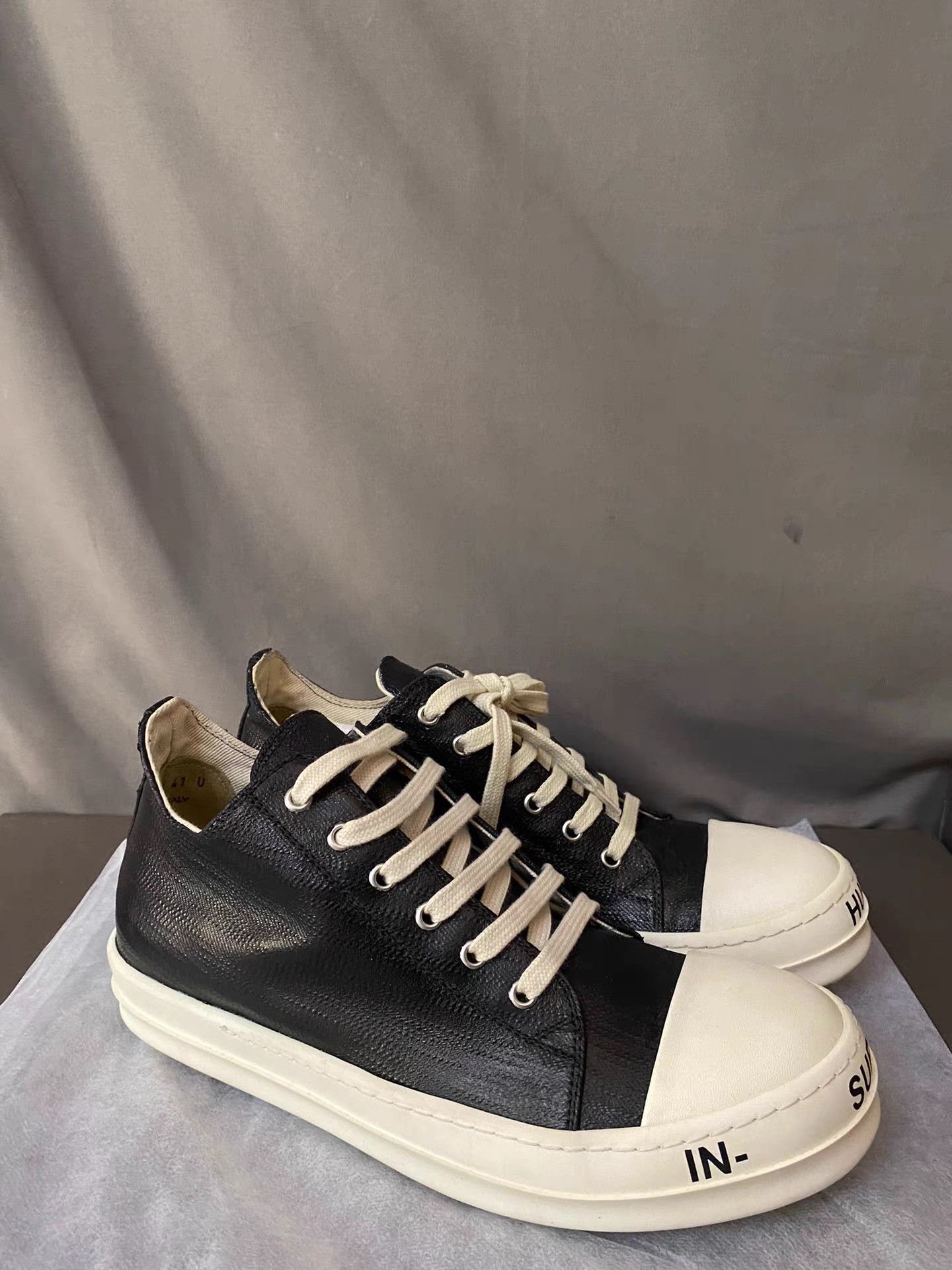 Rick Owens Brand New Rick Owens DRKSHDW Waxed Low Top with Toe Logo Size US 8 / EU 41 - 2 Thumbnail