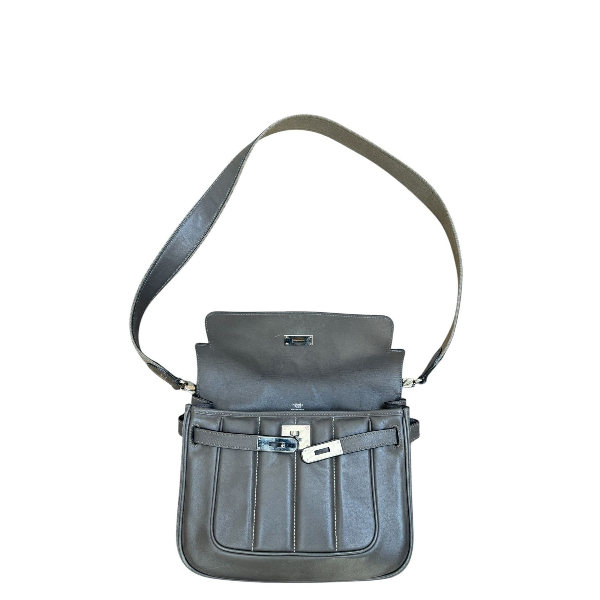 Hermes Berline Elephant Grey Leather Bag Size ONE SIZE - 3 Thumbnail
