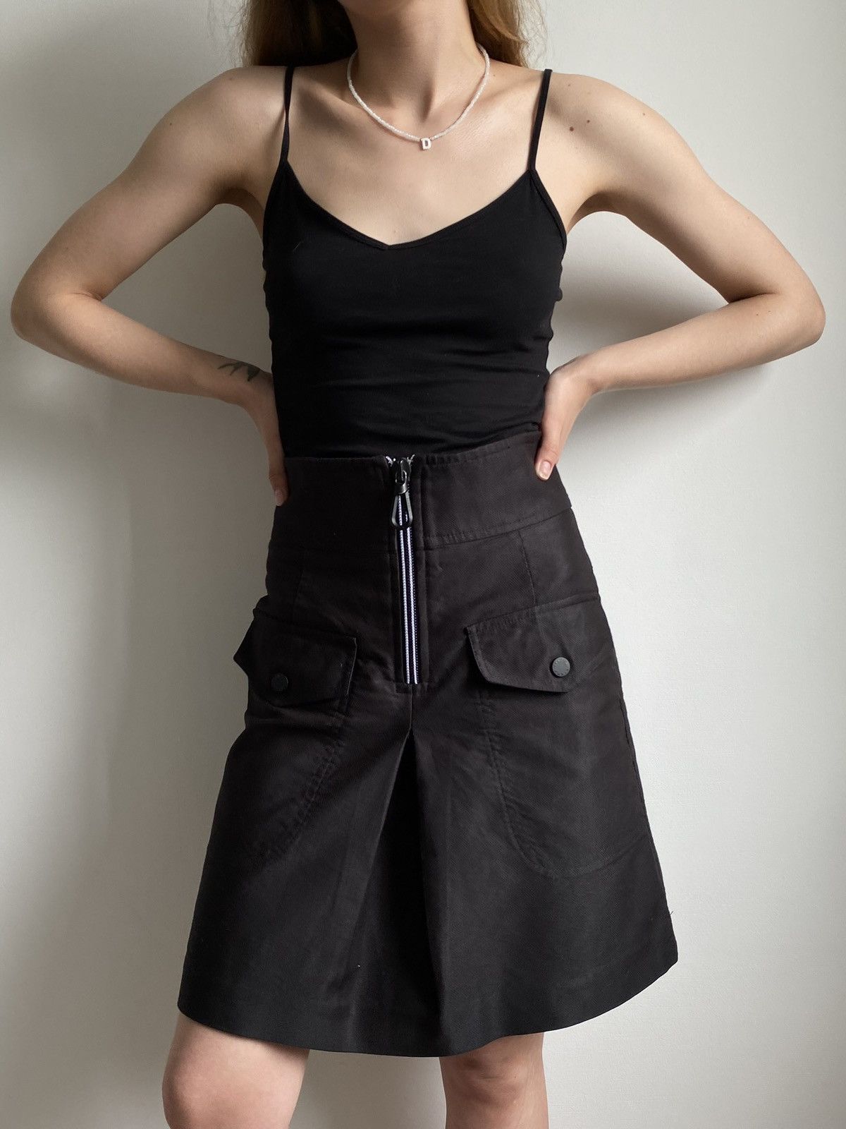 Sandro SANDRO PARIS WOMEN BLACK A-LINE SKIRT BLACK ZIP SIZE S Size 27" / US 4 / IT 40 - 3 Thumbnail