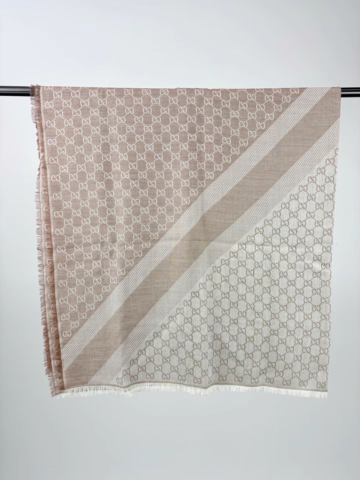 Gucci GUCCI GG Monogram All-Over Logo Fringed Square Scarf/Shawl Size ONE SIZE - 2 Thumbnail