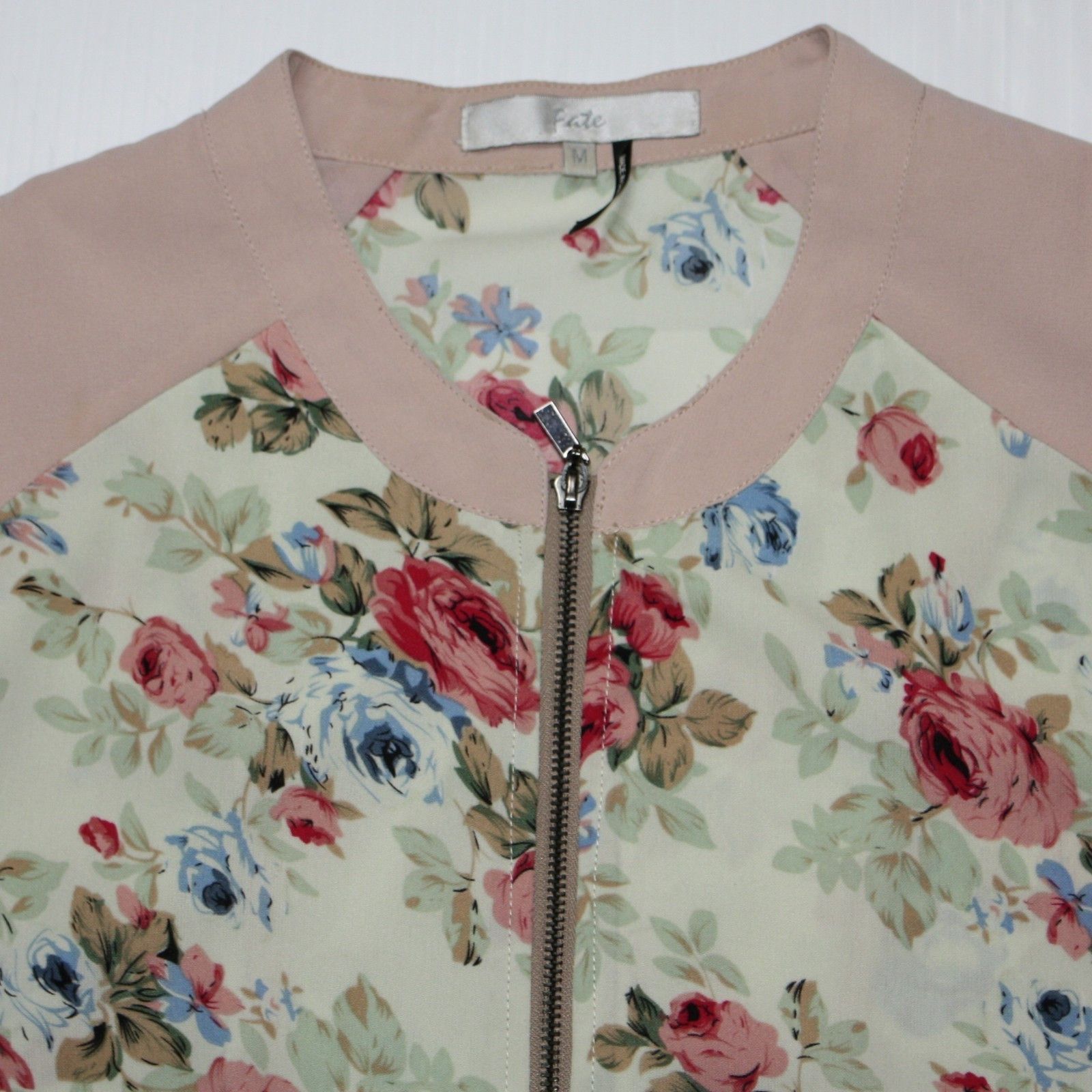 Other Fate Varsity Blooms Blush Floral Print Bomber Jacket Size M / US 6-8 / IT 42-44 - 9 Thumbnail