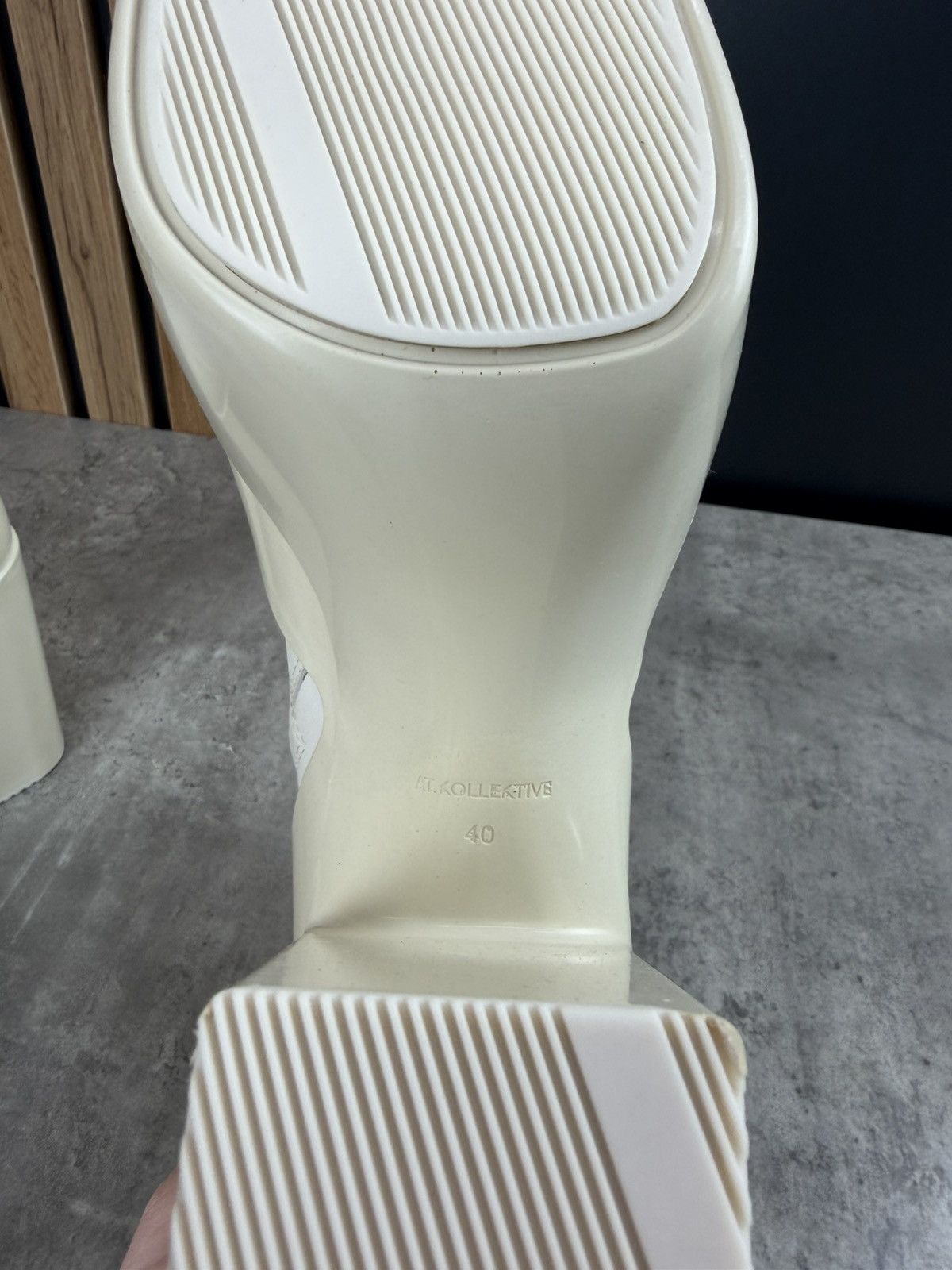Peter Do at.kollektive x Peter Do Leather Platform Ankle Boots White Size US 10 / IT 40 - 13 Thumbnail