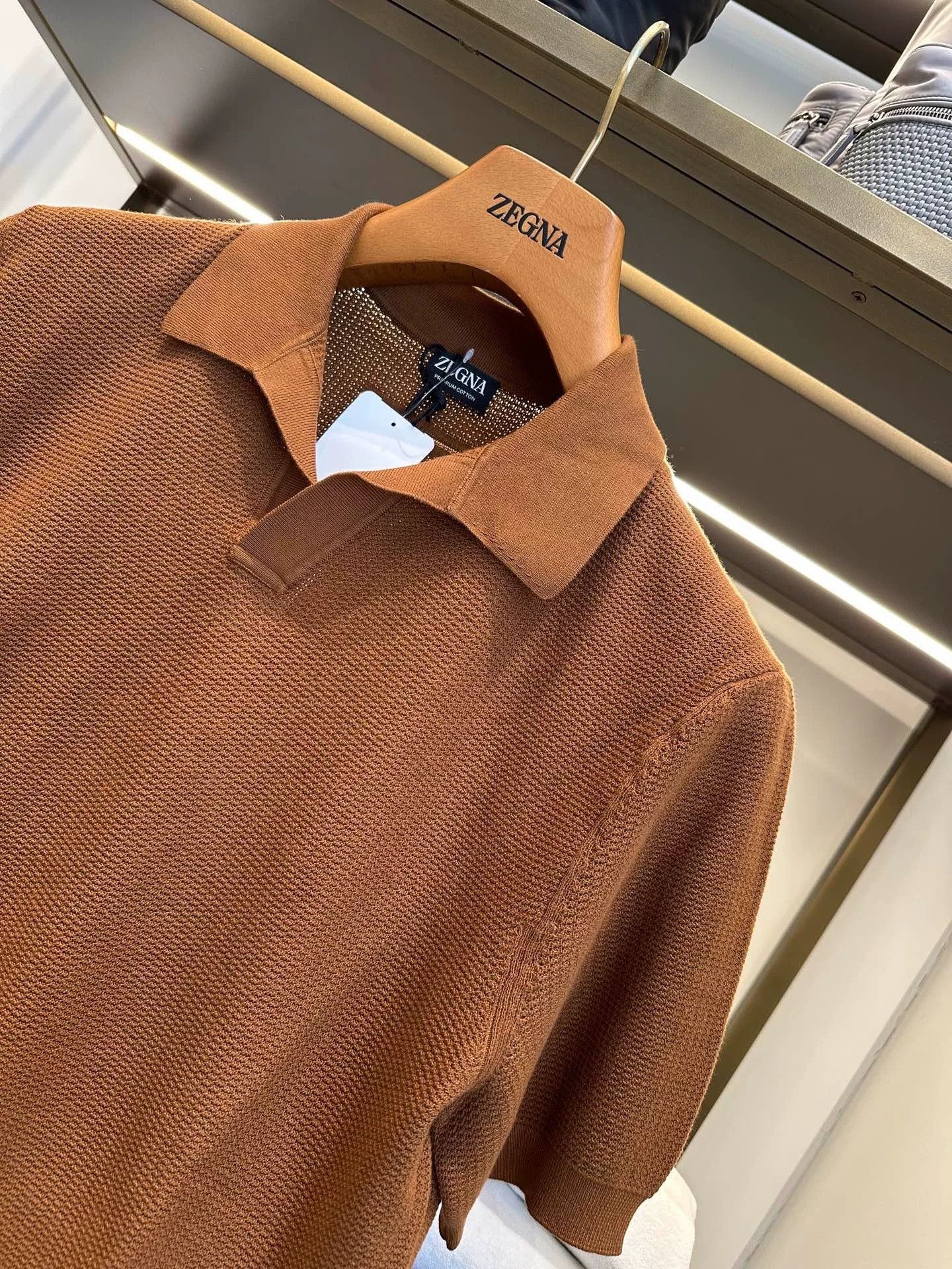Ermenegildo Zegna Zegna Men's Brown Polo Shirt Size US XL / EU 56 / 4 - 2 Thumbnail
