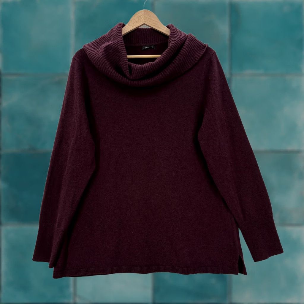 Talbots Talbots Sweater Tunic Womens 1X Purple 100% Cashmere Cowl Neck Knit Pullover TS Tunic Women Plus Size 1X Purple Cashmere Cowl Neck Knit Pullover Size XL / US 12-14 / IT 48-50 - 1 Thumbnail