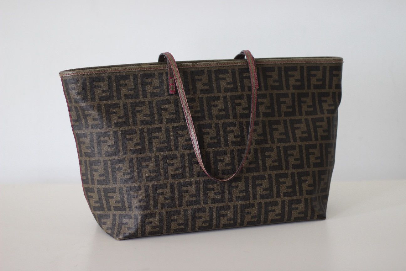 Authentic Fendi Tobacco Zucca Shoulder Bag in Brown, Women's
