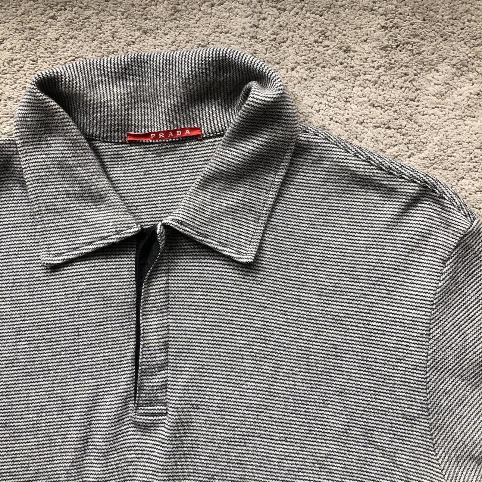 Prada Vintage Prada Black Tab Striped Polo Shirt Size US L / EU 52-54 / 3 - 2 Thumbnail