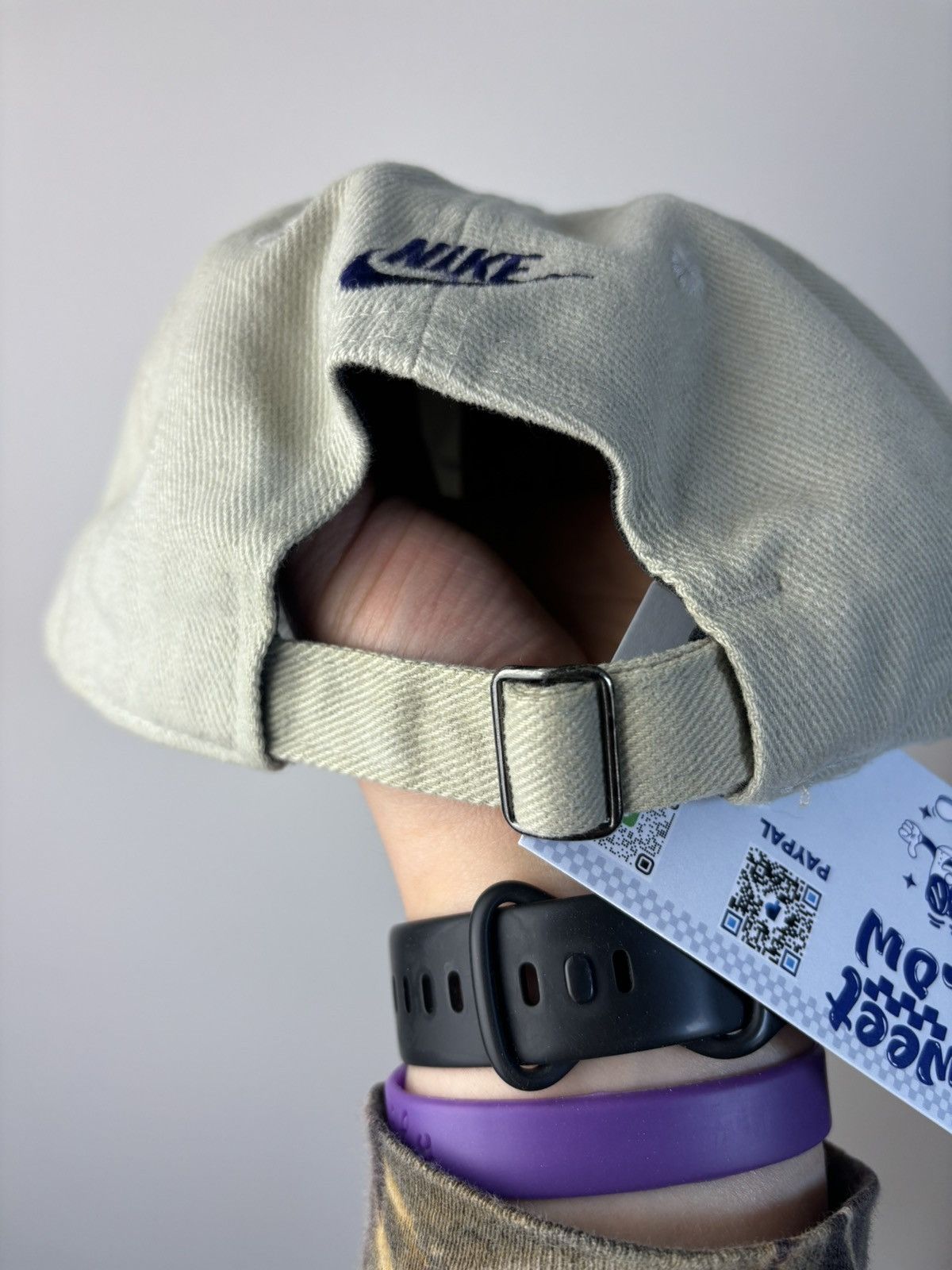 Nike Vintage 90s tan nike strap back hat purple swoosh Size ONE SIZE - 7 Thumbnail