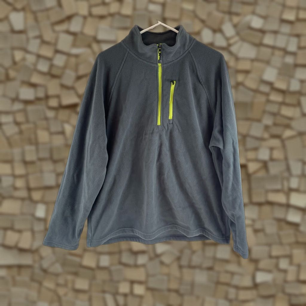 Starter Starter Jacket Men's Large Gray Pullover 1/4 Zip Mock Neck Fleece Sweater Size US L / EU 52-54 / 3 - 1 Thumbnail
