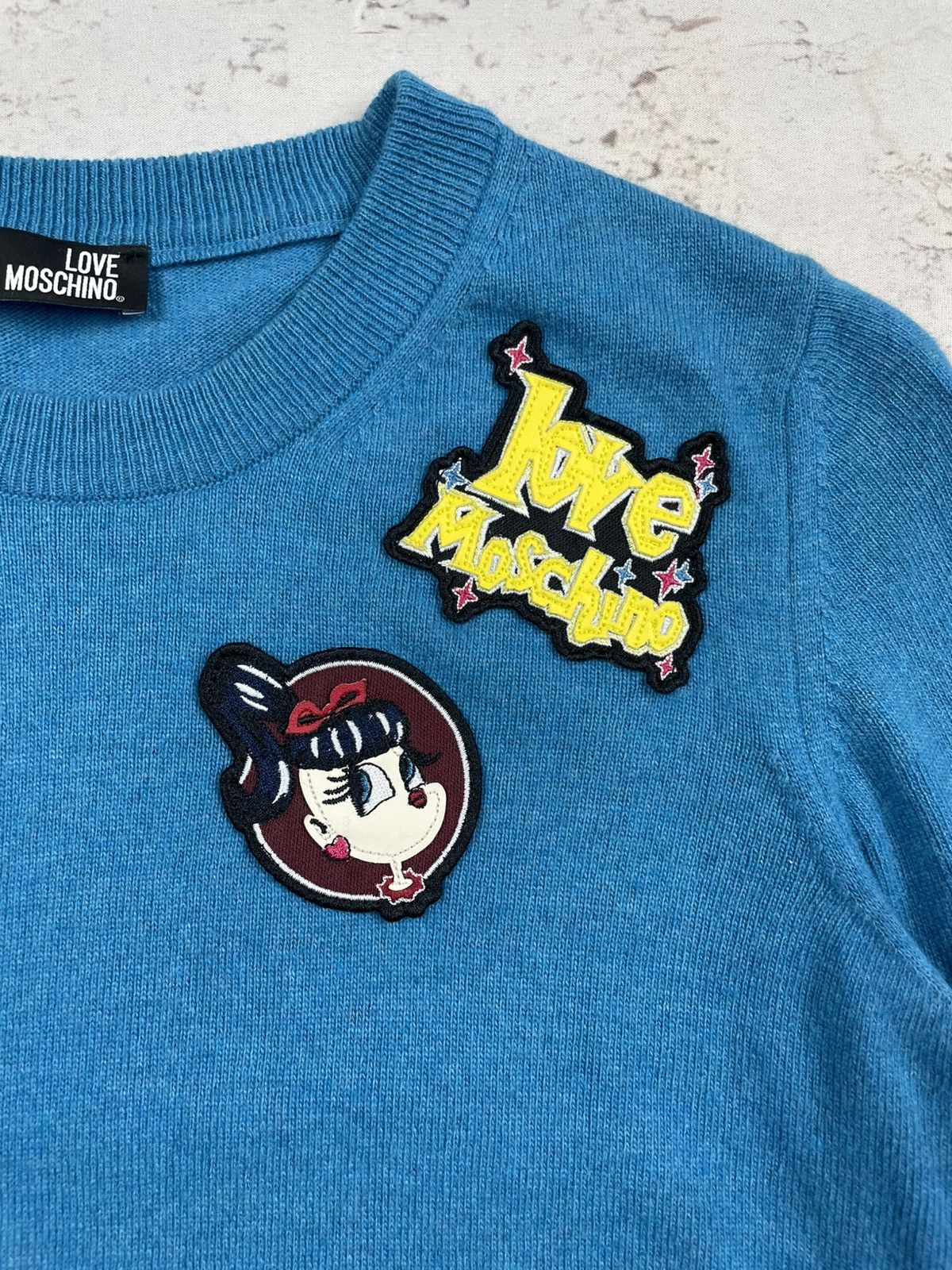 Love Moschino (Women’s) Love Moschino S Blue Wool Cashmere Sweater Classic Size S / US 4 / IT 40 - 15 Thumbnail