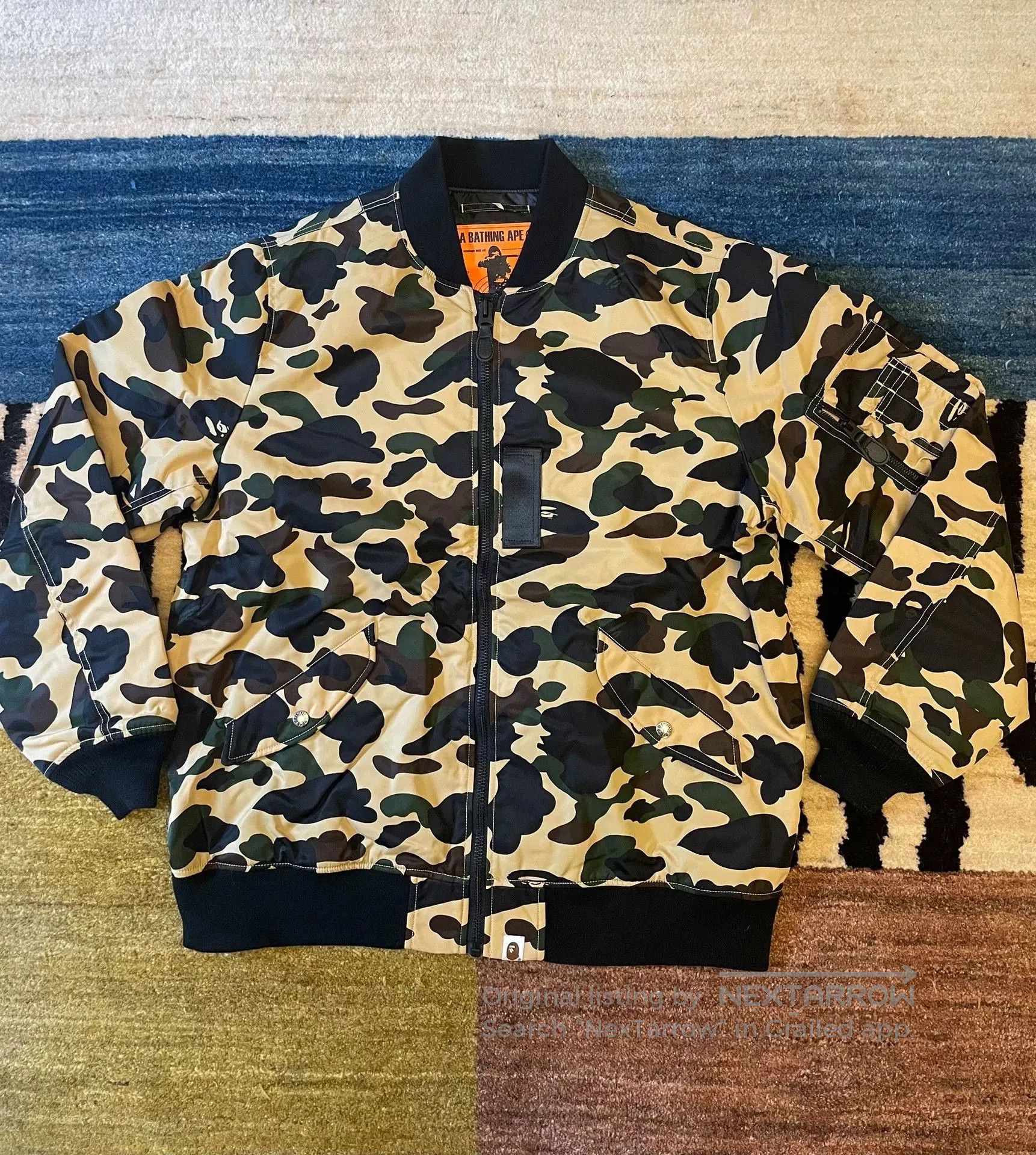 Bape Bape Yellow Camo Flight Jacket. Size US XXL / EU 58 / 5 - 2 Thumbnail