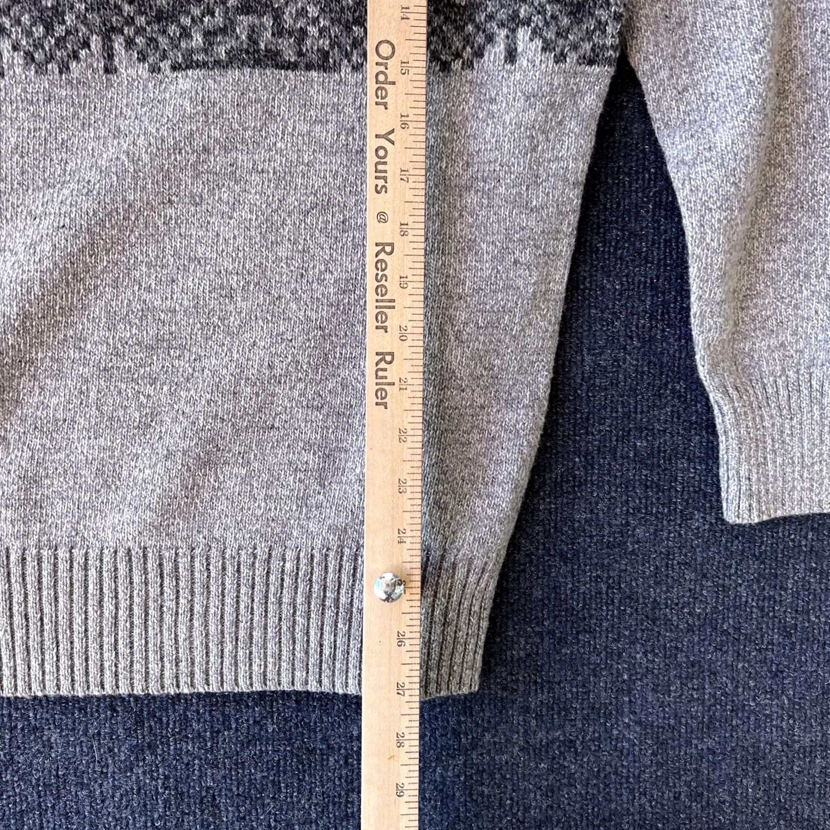 American Eagle Outfitters VINTAGE American Eagle Sweater Mens XL Gray Shawl Collar Fair Isle Nordic Pullover Knit Size US XL / EU 56 / 4 - 5 Thumbnail