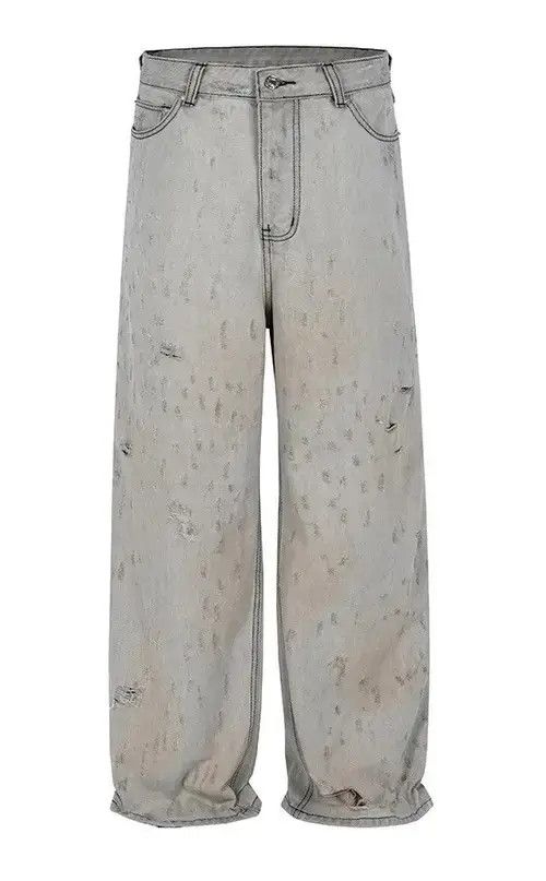 Homemade × Japanese Brand × Jean Y2K Unisex Wide Leg Distressed Back Ripped Jeans Size US 30 / EU 46 - 3 Thumbnail