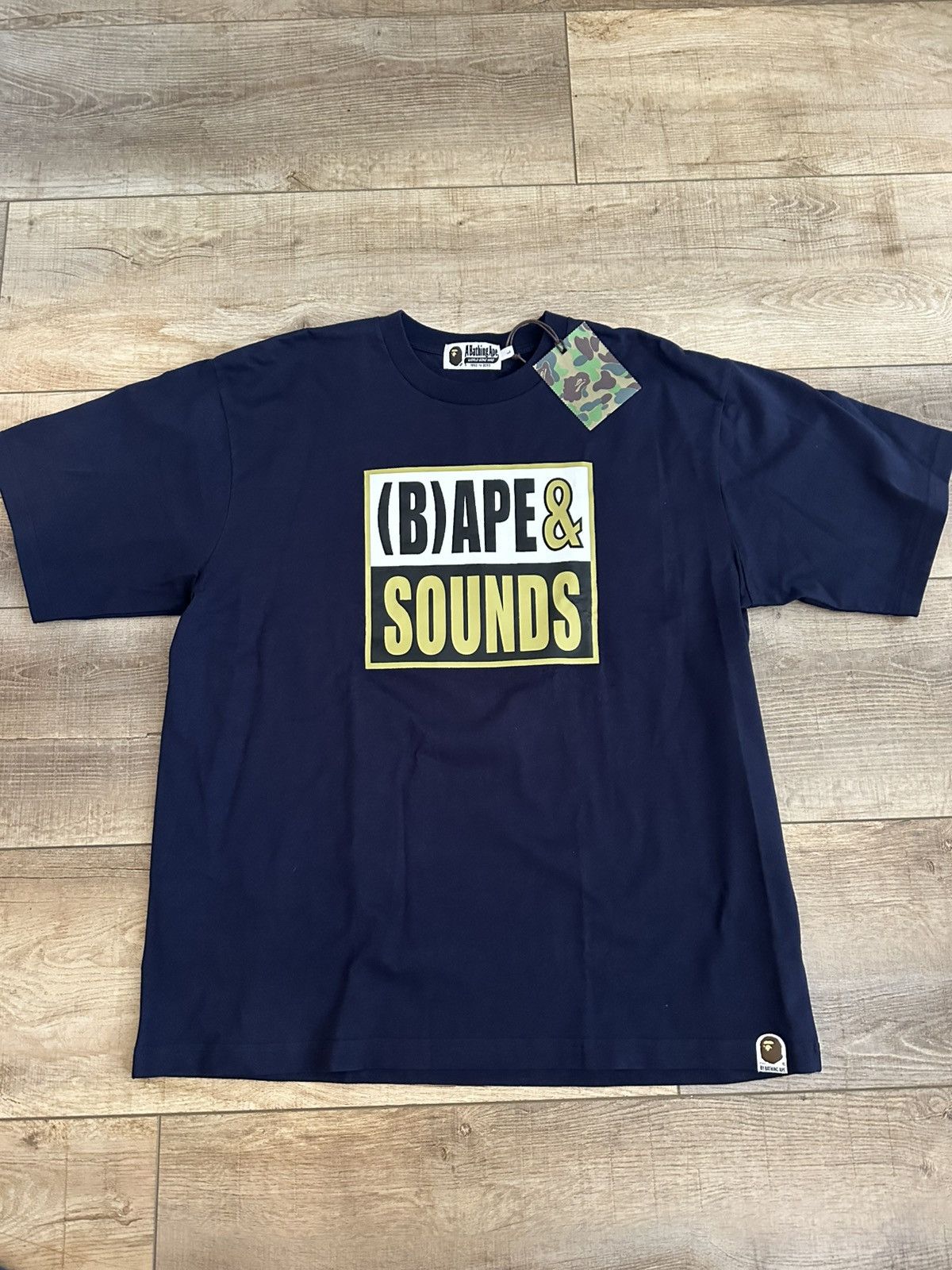 BAPE Sounds Logo Tee (Large) “Navy” Relaxed Fit