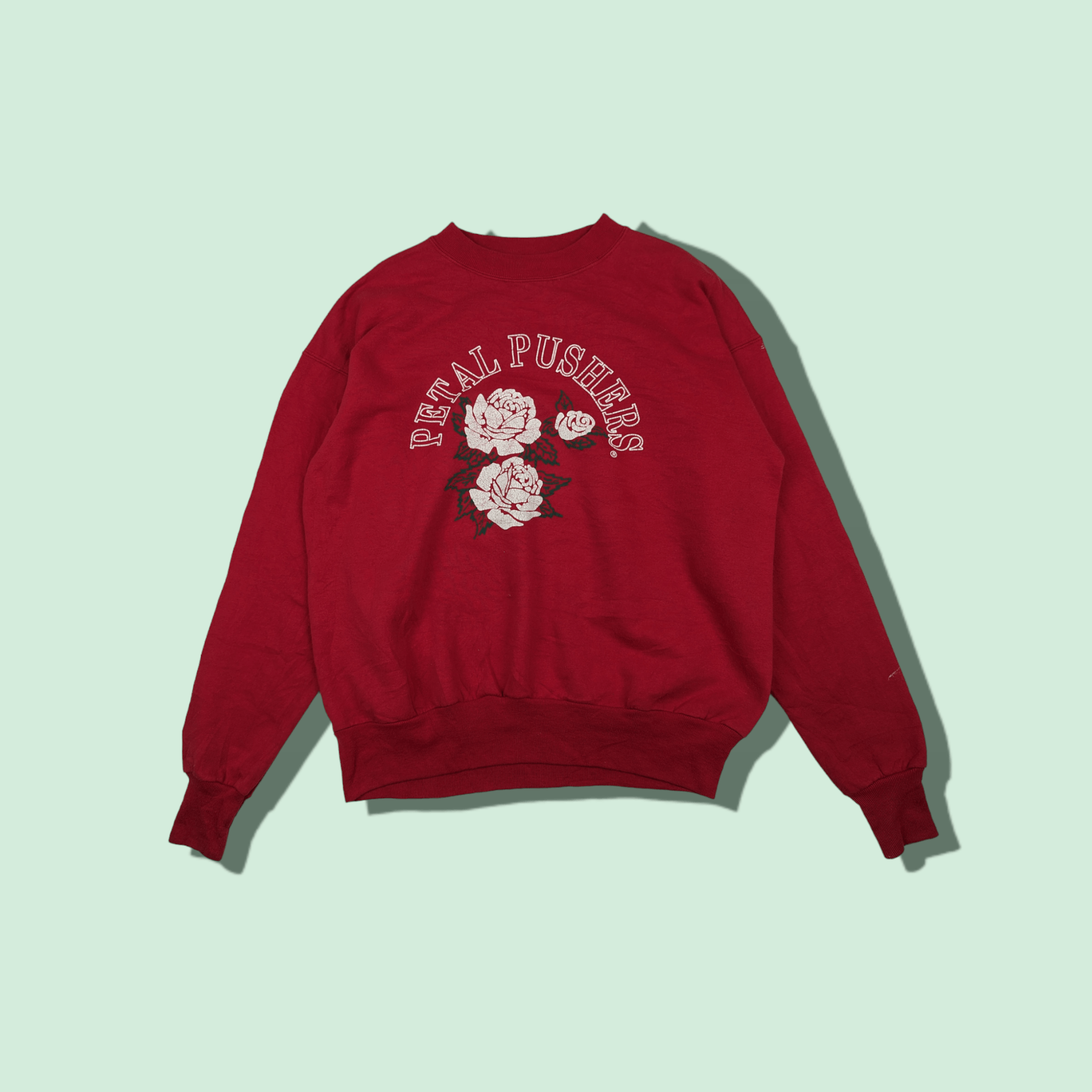 Hanes Vintage 90's 1998 PETAL PUSHERS Flower Rose Sweatshirt Size US M / EU 48-50 / 2 - 1 Thumbnail