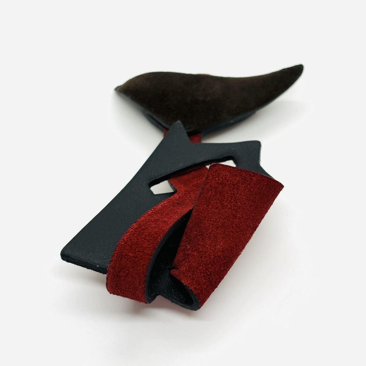 Marni Geometric Leather Brooch Size ONE SIZE - 2 Thumbnail