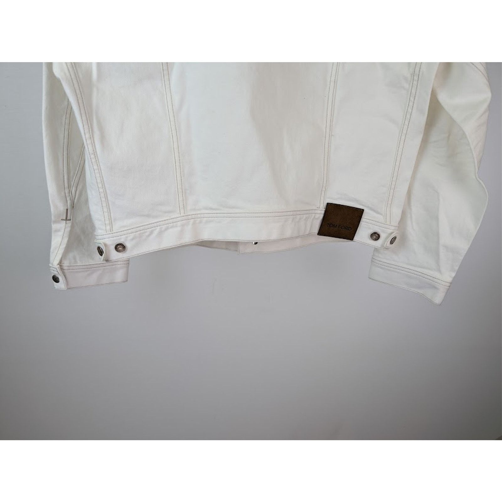 Tom Ford o1rshd1 Iconic Denim Jacket in Off-White Size US XXL / EU 58 / 5 - 13 Thumbnail