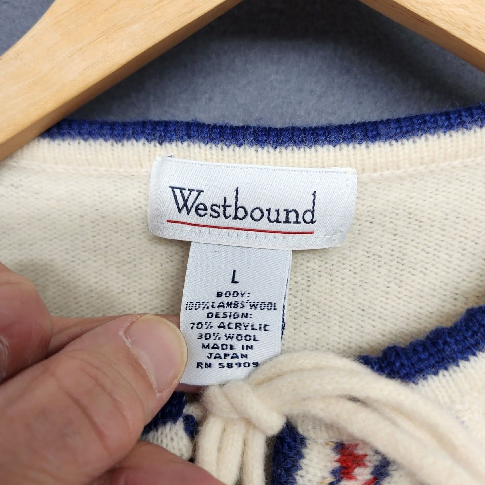 Vintage VINTAGE Westbound Sweater Womens Large 100% Lambswool Nordic Fair Isle Japan Size L / US 10 / IT 46 - 3 Thumbnail