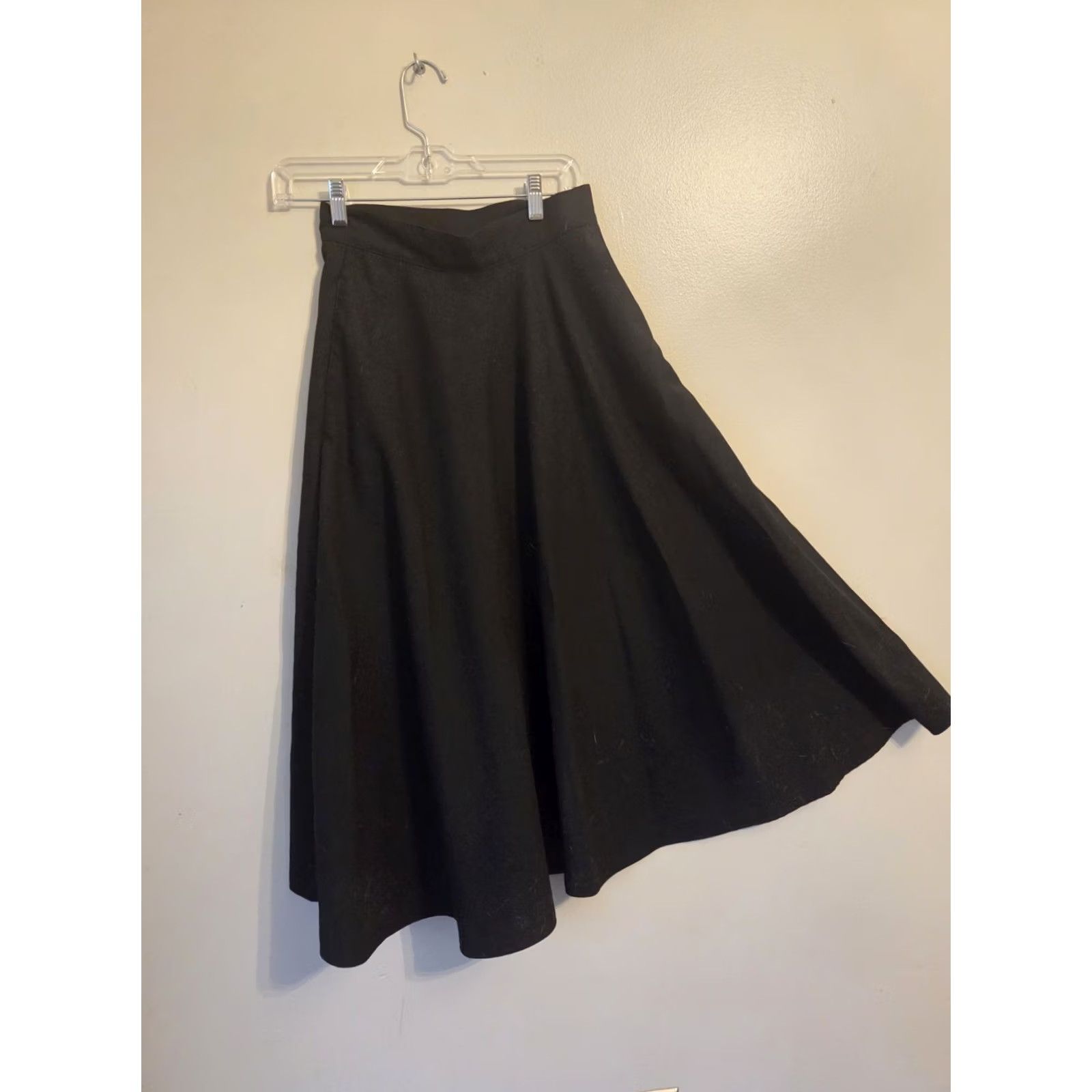 Vintage VINTAGE Haberdasher Maxi Skirt 2 Black 1970s Full Women’s Polyester Size 26" / US 2 / IT 38 - 2 Thumbnail