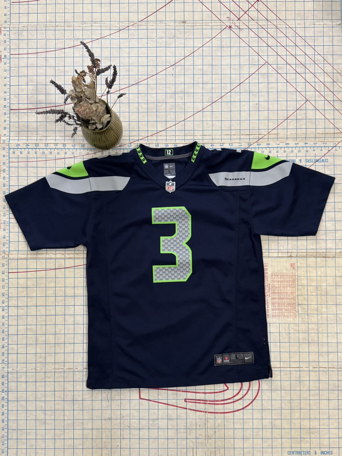 NFL × Nike Youth Large Nike Russell Wilson Seahawks Jersey Navy Size US S / EU 44-46 / 1 - 3 Thumbnail