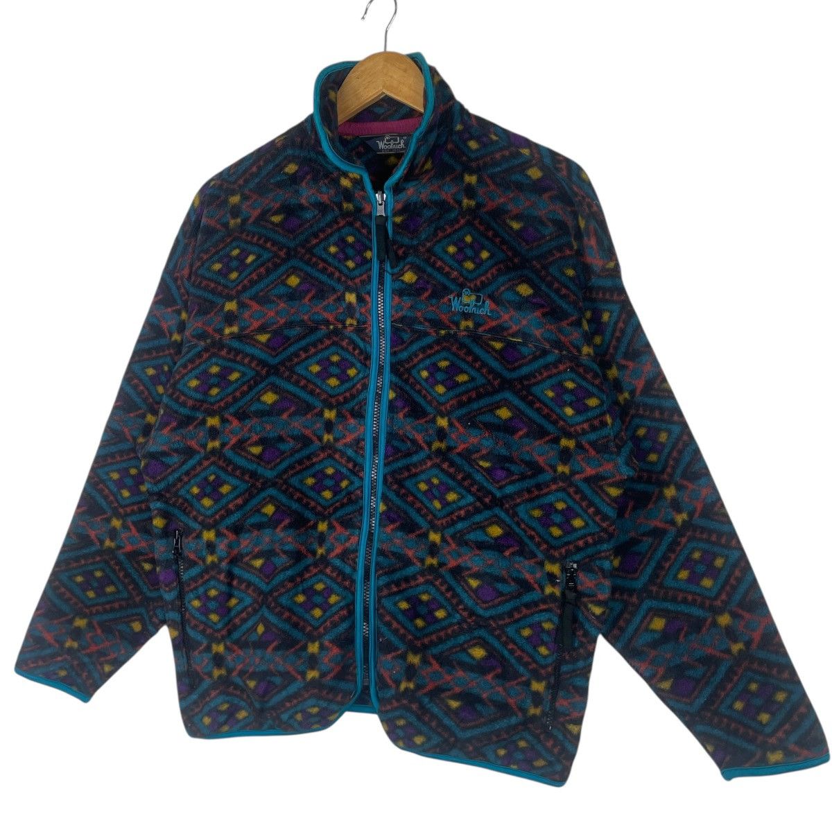 Woolrich Woolen Mills 💥80s WOOLRICH AZTEC MULTICOLOUR FLEECE SWEATER ZIP Size US L / EU 52-54 / 3 - 2 Thumbnail