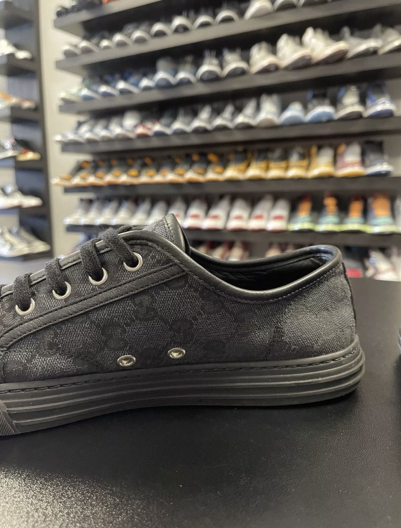 Gucci Size 8 - Gucci GG Mono Canvas Black Leather 426189 Size US 8 / EU 41 - 7 Thumbnail