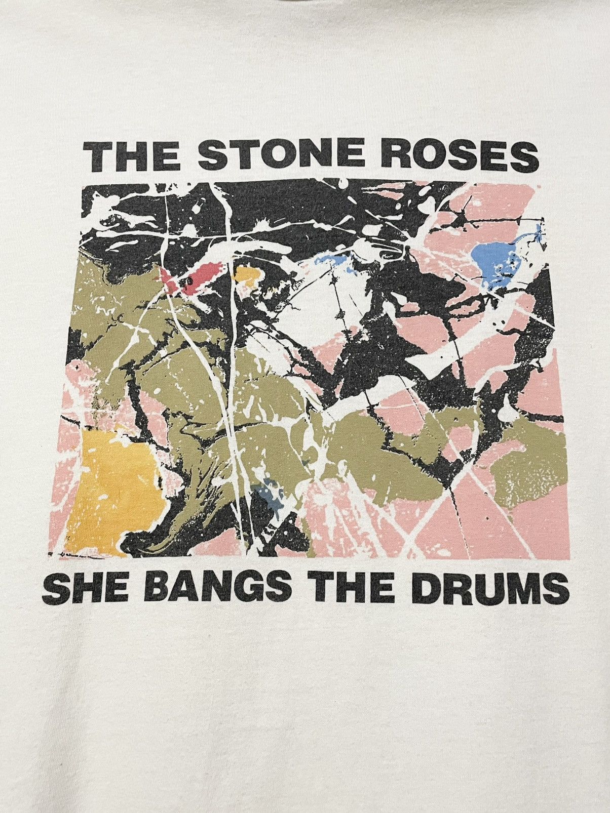 Vintage Vintage 90s The Stone Roses ‘She Bangs The Drums’ Og Tshirt Size US L / EU 52-54 / 3 - 6 Thumbnail