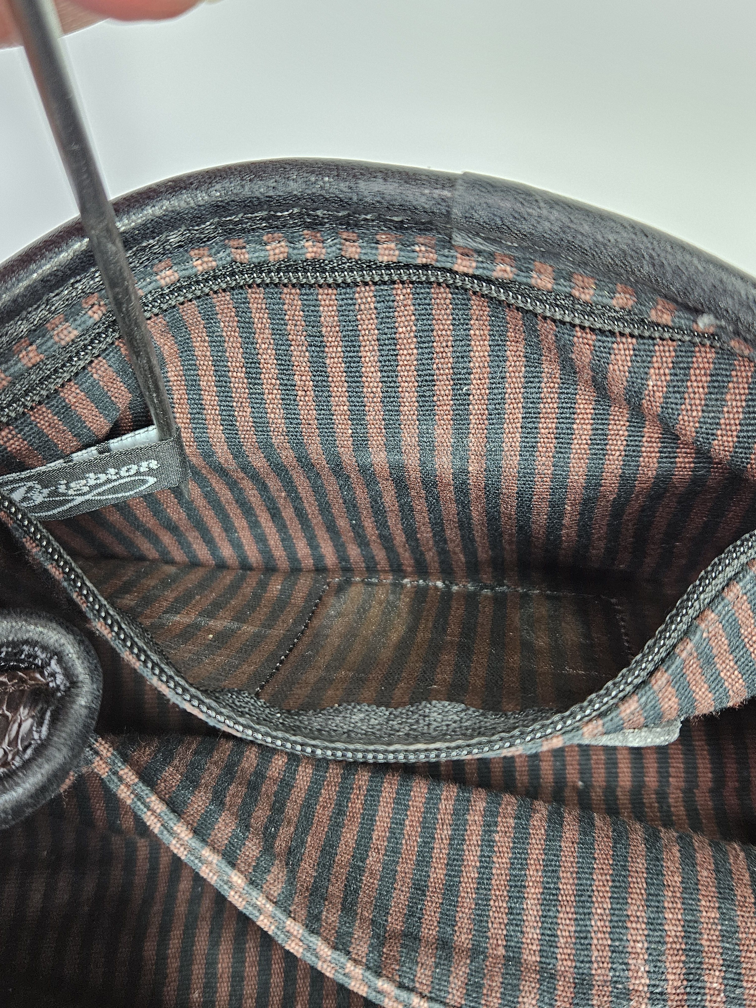 Brighton Brighton 10x6x3" Handbag Braid Leather Croc Embossed Black Size ONE SIZE - 14 Thumbnail