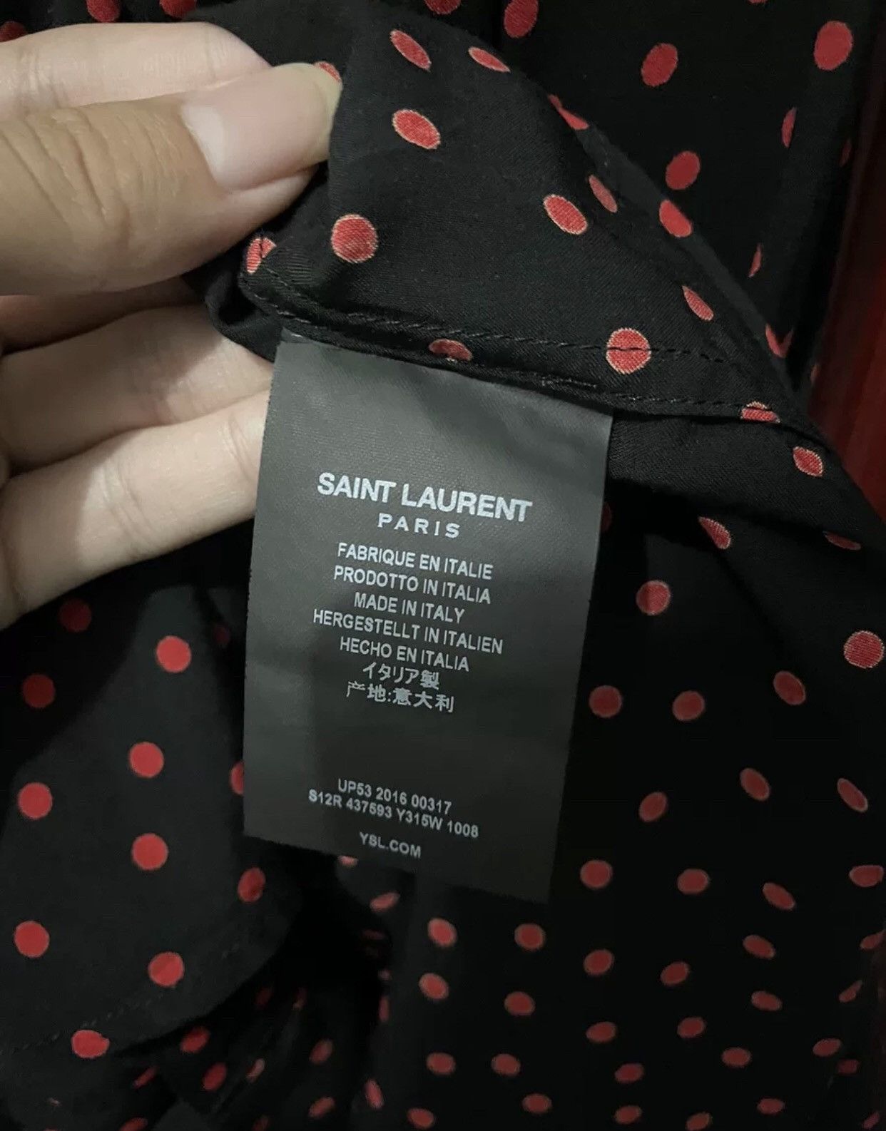Saint Laurent Paris × Yves Saint Laurent Saint laurent 16fw polka-dot tie shirt 2409-Nextarrow Size US S / EU 44-46 / 1 - 4 Thumbnail