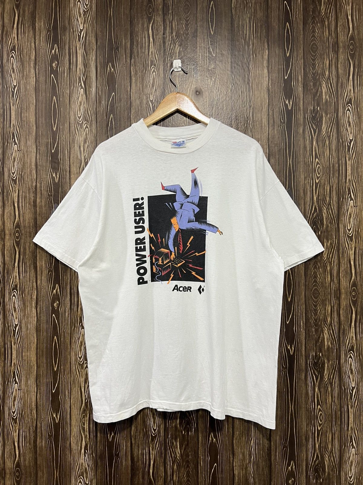 Vintage Vintage 90s Acer ‘Power User’ Tech Promo Tshirt Size US L / EU 52-54 / 3 - 1 Thumbnail