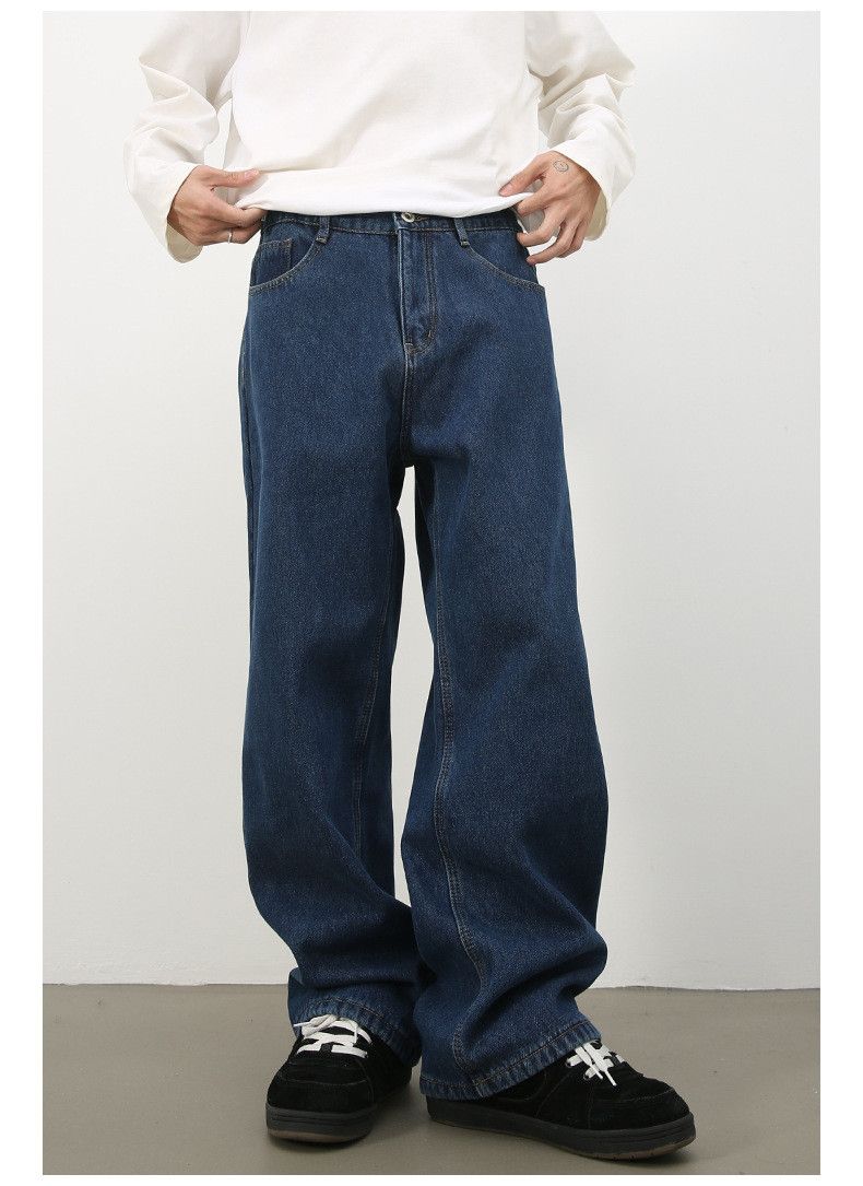 Japanese Brand × Jean Vintage elastic waist American loose wide leg straight jeans Size US 32 / EU 48 - 2 Thumbnail