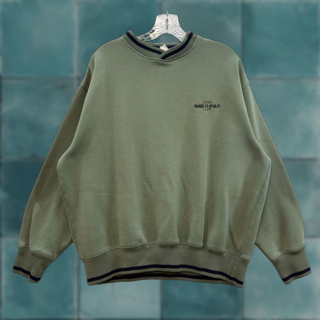 Olive VINTAGE Harding Bros Sweatshirt Sweater Crewneck Olive Green Yacht Club Mens M / 1990s / Casual Size US M / EU 48-50 / 2 - 1 Thumbnail