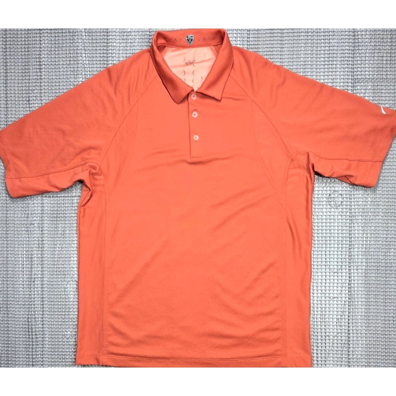 Nike Nike Golf Polo Orange Dri-Fit Mens L Perforated Performance Short Sleeve Size US L / EU 52-54 / 3 - 4 Thumbnail