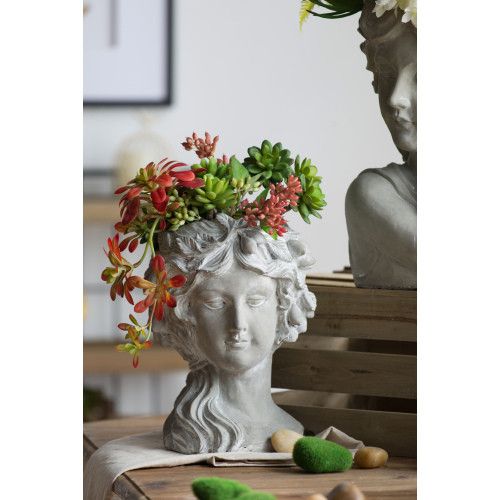 Designer × Homemade Cement Bust Wall Planter - Indoor Outdoor Home Garden Decor, Size US L / EU 52-54 / 3 - 7 Thumbnail