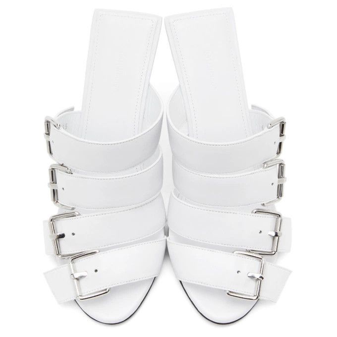 Balenciaga o1y0625 Leather Mules in White Size US 6 / IT 36 - 3 Thumbnail