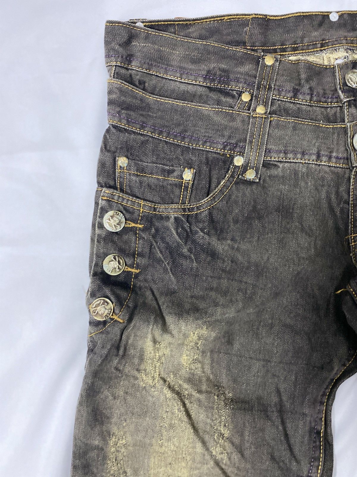Tornado Mart Japanese Double Waist Flared Denim Pants Size US 33 - 4 Thumbnail