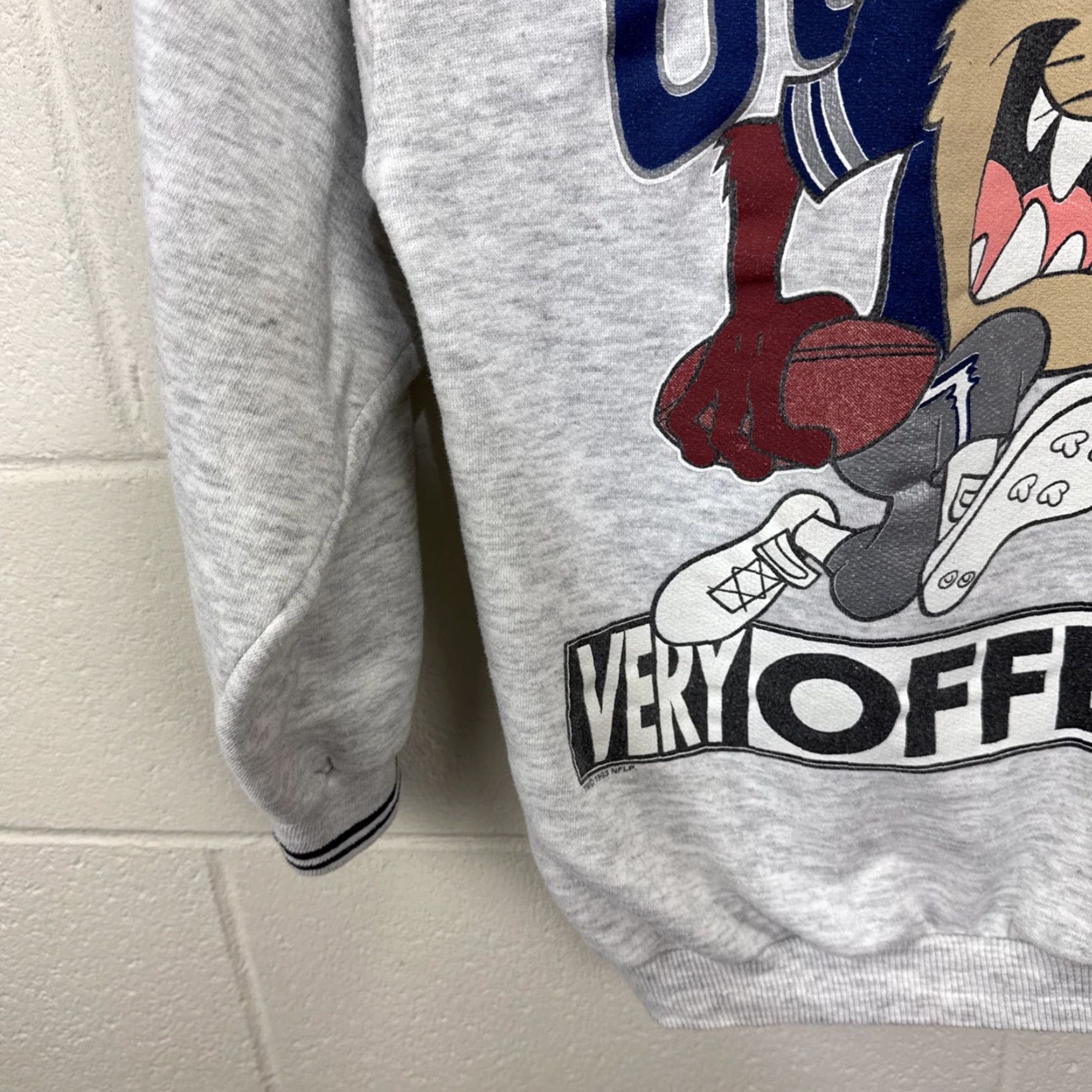 Vintage VINTAGE Dallas Cowboys Sweatshirt Main Point: TAZ Looney Tunes Gray NFL Large Adult Large Gray 1990s Cowboys Mens Size US L / EU 52-54 / 3 - 7 Thumbnail