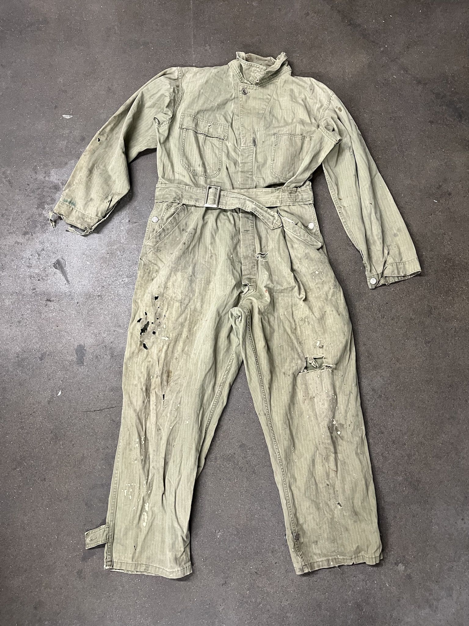 Vintage True Vintage 1940s/1950s Star Button HBT Distressed Coverall Suit Size Size US L / EU 52-54 / 3 - 1 Thumbnail