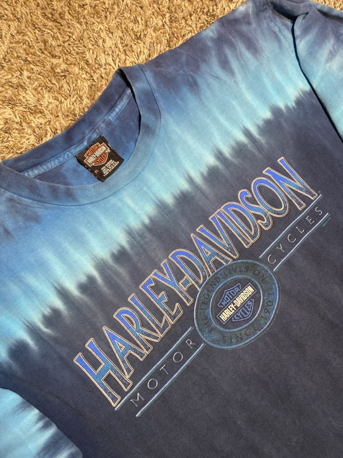 Harley Davidson × Vintage TieDye Harley Davidson Long Sleeve Size US XL / EU 56 / 4 - 2 Thumbnail